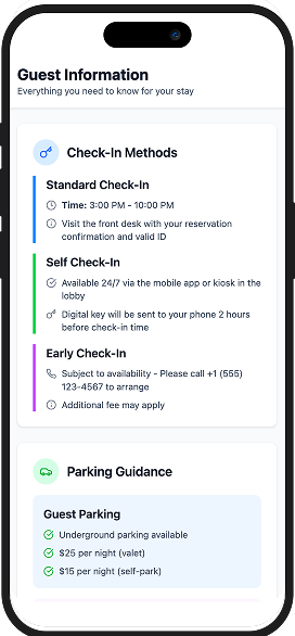 숙소 가이드북 화면
